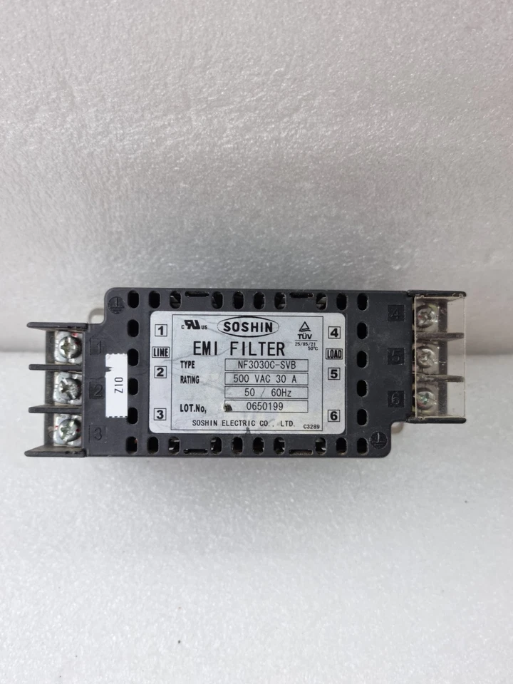 SOSHIN NF3030C-SVB EMI FILTER 500 VAC 30A 50/60Hz